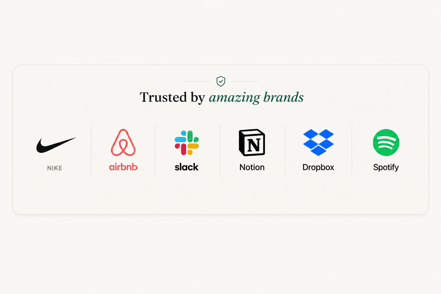 Creativia trusted-by brand logos close-up